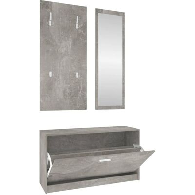 vidaXL Armoire à Chaussures 3-en-1 Gris Béton - Publicité vidaXL Armoire à Chaussures 3-en-1 Gris Béton - Publicité