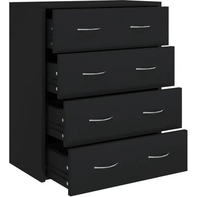 vidaXL 342577 Buffet Noir avec 4 Tiroirs - Buffet vidaXL 342577 Buffet Noir avec 4 Tiroirs - Buffet