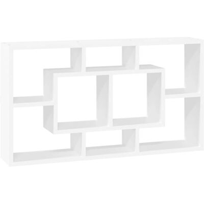 Estantería de pared con 8 compartimentos blanco brillante vidaXL - Estantería Estantería de pared con 8 compartimentos blanco brillante vidaXL - Estantería