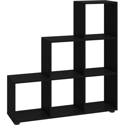 vidaXL Schwarzes Treppenregal - Bücherregal vidaXL Schwarzes Treppenregal - Bücherregal