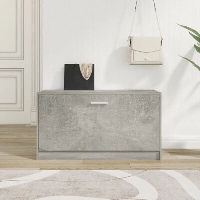 vidaXL Schuhschrank Beton Grau 80x24x45 cm - Schuhaufbewahrung vidaXL Schuhschrank Beton Grau 80x24x45 cm - Schuhaufbewahrung