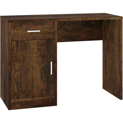 vidaXL Bureau met lade en kast - Rook eiken - 100x40x73cm vidaXL Bureau met lade en kast - Rook eiken - 100x40x73cm