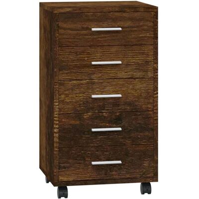 vidaXL Office Storage Cabinet - 5 Drawer Smoked Oak Modern Design vidaXL Office Storage Cabinet - 5 Drawer Smoked Oak Modern Design