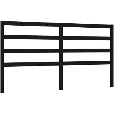 vidaXL Kopfteil Schwarz 206x4x100 cm Massiv Kiefernholz - Kopfende vidaXL Kopfteil Schwarz 206x4x100 cm Massiv Kiefernholz - Kopfende