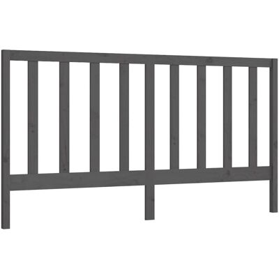 vidaXL Kopfteil Grau 206x4x100 cm Massiv Kiefernholz - Kopfteil vidaXL Kopfteil Grau 206x4x100 cm Massiv Kiefernholz - Kopfteil