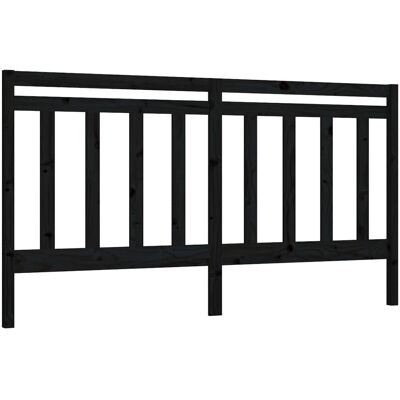 vidaXL Kopfteil Schwarz 206x4x100 cm Massiv Kiefern Holz - Kopfteil vidaXL Kopfteil Schwarz 206x4x100 cm Massiv Kiefern Holz - Kopfteil