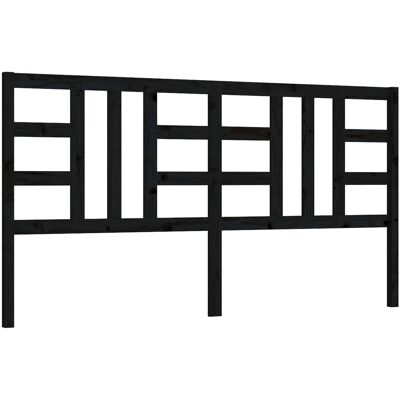 vidaXL Kopfleiste Schwarz 206x4x100 cm Massives Kiefernholz - Kopfteil vidaXL Kopfleiste Schwarz 206x4x100 cm Massives Kiefernholz - Kopfteil