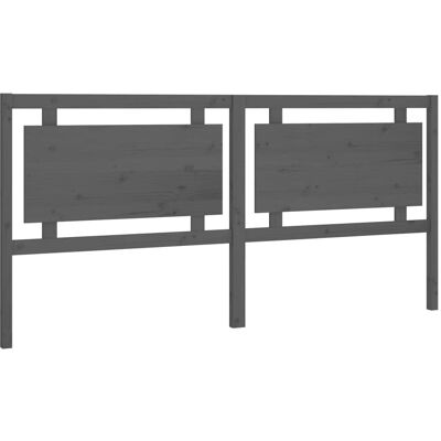 vidaXL Bettkopfteil Grau 205.5x4x100 cm Massives Kiefernholz - Bettkopfteil vidaXL Bettkopfteil Grau 205.5x4x100 cm Massives Kiefernholz - Bettkopfteil