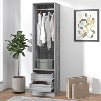 vidaXL Schrank mit Schubladen - Sonoma Grau - 50x50x200 cm - Kleiderschrank vidaXL Schrank mit Schubladen - Sonoma Grau - 50x50x200 cm - Kleiderschrank
