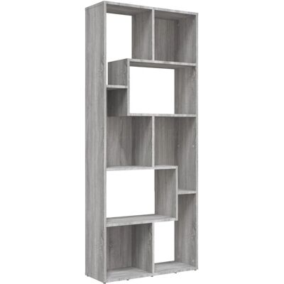 vidaXL 815502 Grey Sonoma Bookcase vidaXL 815502 Grey Sonoma Bookcase