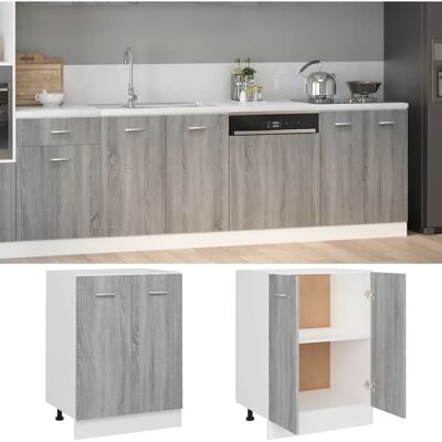 Meuble de Cuisine Sonoma Gris vidaXL - 60x46x81.5 cm - Meuble de Cuisine - Publicité Meuble de Cuisine Sonoma Gris vidaXL - 60x46x81.5 cm - Meuble de Cuisine - Publicité