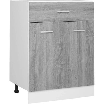 vidaXL Gabinete Inferior Gris Sonoma - Mueble de Cocina vidaXL Gabinete Inferior Gris Sonoma - Mueble de Cocina