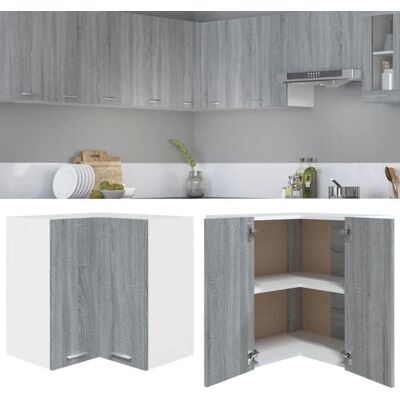 vidaXL Armoire d'angle gris Sonoma - Bois ingénierie - Publicité vidaXL Armoire d'angle gris Sonoma - Bois ingénierie - Publicité