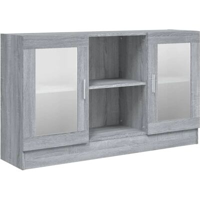 vidaXL Vitrina Sonoma Gris 120x30,5x70 cm - Vitrine Cabinet vidaXL Vitrina Sonoma Gris 120x30,5x70 cm - Vitrine Cabinet