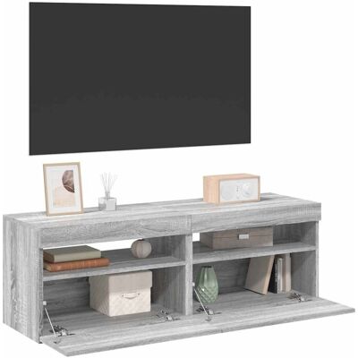 Mueble de TV Grey Sonoma con luces LED - Unidad de entretenimiento Mueble de TV Grey Sonoma con luces LED - Unidad de entretenimiento