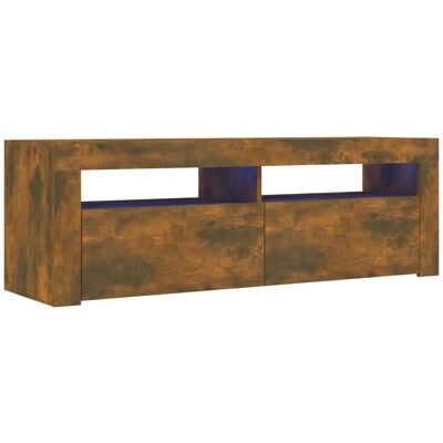 vidaXL Rookeiken TV-kast met LED-verlichting - TV-meubel 120x35x40 cm vidaXL Rookeiken TV-kast met LED-verlichting - TV-meubel 120x35x40 cm