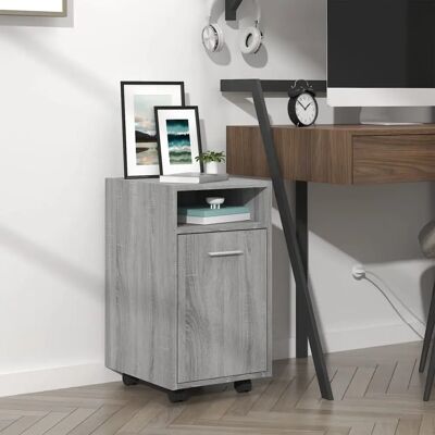 vidaXL Graues Sonoma Beistellschrank mit Rollen - Seitenschrank vidaXL Graues Sonoma Beistellschrank mit Rollen - Seitenschrank