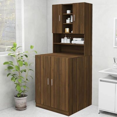 vidaXL Waschmaschinen-Schrank Eiche Braun - Badezimmer Stauraum vidaXL Waschmaschinen-Schrank Eiche Braun - Badezimmer Stauraum