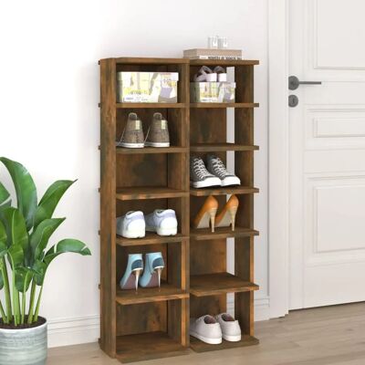 vidaXL Räuchereiche Schuhschrank - Platzsparende Haushaltsaufbewahrung vidaXL Räuchereiche Schuhschrank - Platzsparende Haushaltsaufbewahrung