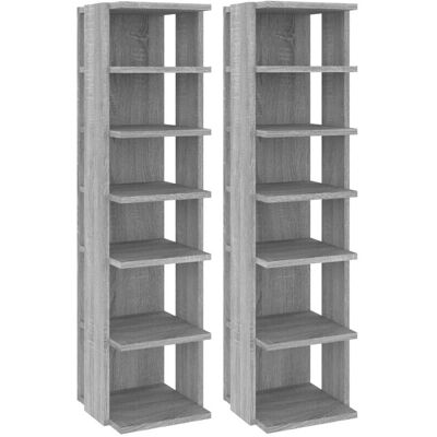 vidaXL Graues Sonoma Schuhschrank - 2 Stück, Spanplatte vidaXL Graues Sonoma Schuhschrank - 2 Stück, Spanplatte