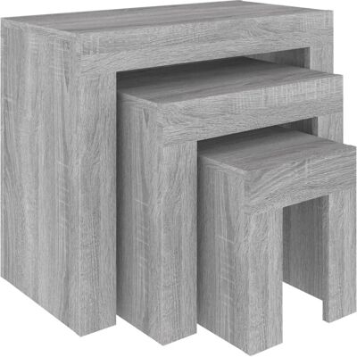 vidaXL 815985 Graues Sonoma Stapelbare Couchtische - Beistelltisch vidaXL 815985 Graues Sonoma Stapelbare Couchtische - Beistelltisch