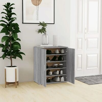 vidaXL Armoire à chaussures gris Sonoma 60x35x70 cm Bois stratifié - Rangement chaussures - Publicité vidaXL Armoire à chaussures gris Sonoma 60x35x70 cm Bois stratifié - Rangement chaussures - Publicité