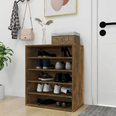 vidaXL Schuhschrank Rauch-Eiche - Holzwerkstoff Aufbewahrung - Schuh Organizer vidaXL Schuhschrank Rauch-Eiche - Holzwerkstoff Aufbewahrung - Schuh Organizer