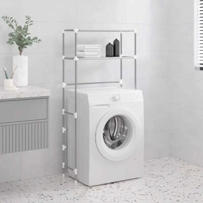 vidaXL Étagère à Lave-linge 2 Niveaux Gris 69x28x143 cm Fer - Publicité vidaXL Étagère à Lave-linge 2 Niveaux Gris 69x28x143 cm Fer - Publicité