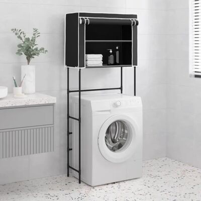 vidaXL Vaskeemaskinehylde - 2 hylder, sort, 71x29.5x170.5 cm vidaXL Vaskeemaskinehylde - 2 hylder, sort, 71x29.5x170.5 cm