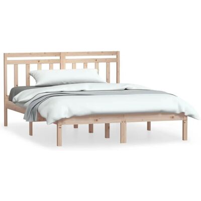 vidaXL Bettgestell 150x200cm Braun Massivholz vidaXL Bettgestell 150x200cm Braun Massivholz