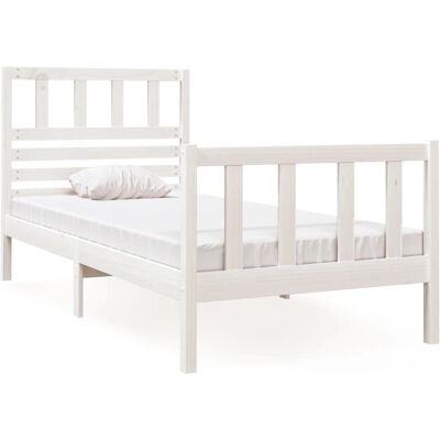 vidaXL Bedframe 75x190cm Wit - Ondersteuning & Decoratie vidaXL Bedframe 75x190cm Wit - Ondersteuning & Decoratie