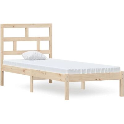 vidaXL Bettgestell - Massives Kiefernholz - Braun - 75x190 cm vidaXL Bettgestell - Massives Kiefernholz - Braun - 75x190 cm