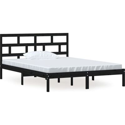 vidaXL 3101242 Bettgestell - Modernes Holzdesign, 200x200 cm, Schwarz - Bettart vidaXL 3101242 Bettgestell - Modernes Holzdesign, 200x200 cm, Schwarz - Bettart