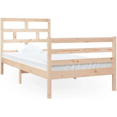 vidaXL Bettrahmen Massives Kiefernholz - Einzel 90x190cm - Braun vidaXL Bettrahmen Massives Kiefernholz - Einzel 90x190cm - Braun