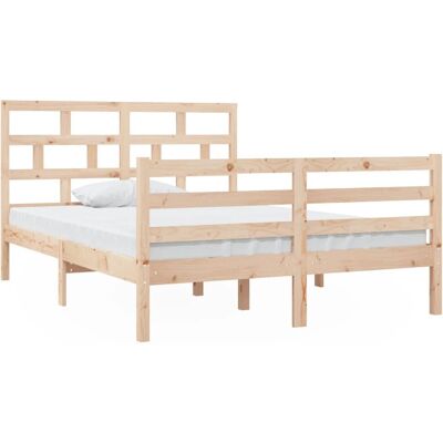 vidaXL 3101258 Bettgestell - Massives Kiefernholz - Braun - 135x190cm vidaXL 3101258 Bettgestell - Massives Kiefernholz - Braun - 135x190cm