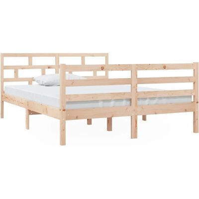 vidaXL 3101263 Bettgestell - Holz, Braun, 140x190 cm vidaXL 3101263 Bettgestell - Holz, Braun, 140x190 cm
