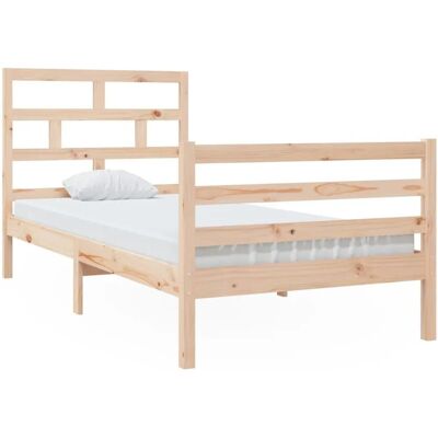 vidaXL 3101268 Sengestel - Massivt fyrretræ - Brun - 90x200 cm vidaXL 3101268 Sengestel - Massivt fyrretræ - Brun - 90x200 cm