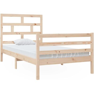 vidaXL Massivholz-Kiefernbettgestell - Bett, Braun, 100x200cm vidaXL Massivholz-Kiefernbettgestell - Bett, Braun, 100x200cm