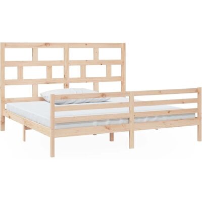 vidaXL 3101303 Bedframe - 200x200 cm - Bruin - Massief hout vidaXL 3101303 Bedframe - 200x200 cm - Bruin - Massief hout