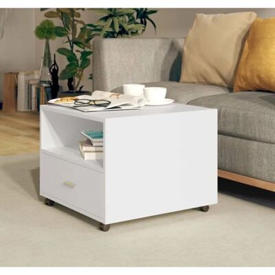 MAISONCHIC White Coffee Table - Round, 55x55x40cm MAISONCHIC White Coffee Table - Round, 55x55x40cm
