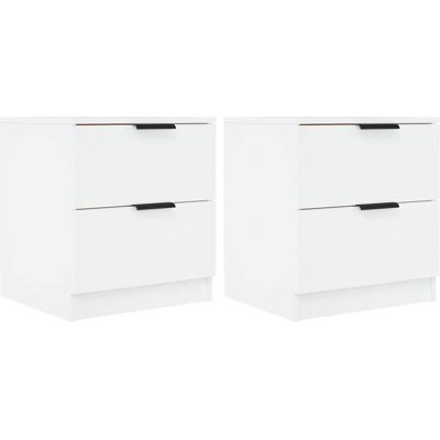 vidaXL Nachttisch - Elegantes Weiß mit 2 Schubladen vidaXL Nachttisch - Elegantes Weiß mit 2 Schubladen