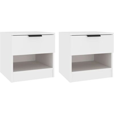 vidaXL Weißes Nachtschrank-Set - Sperrholz, 2 Stk. vidaXL Weißes Nachtschrank-Set - Sperrholz, 2 Stk.