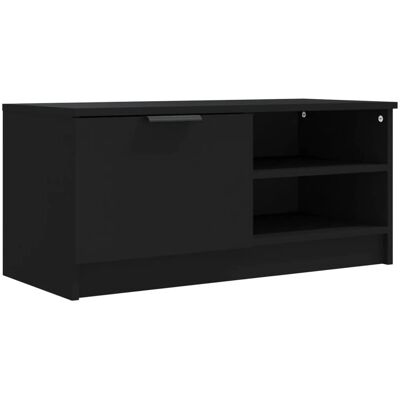 vidaXL 811468 Schwarzes TV-Schrank - Moderner Holzwerkstoff-Aufbewahrung vidaXL 811468 Schwarzes TV-Schrank - Moderner Holzwerkstoff-Aufbewahrung