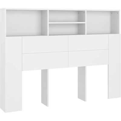 vidaXL Kopfteil Weiß - Bett-Kopfteil mit Stauraum vidaXL Kopfteil Weiß - Bett-Kopfteil mit Stauraum