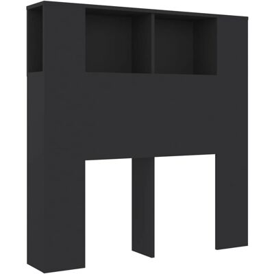 vidaXL Nova Kopfteile Schrank Schwarz - Kopfteil mit 2 Fächern vidaXL Nova Kopfteile Schrank Schwarz - Kopfteil mit 2 Fächern