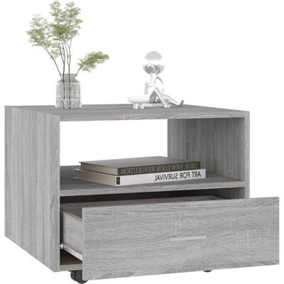 vidaXL Graues Sonoma Couchtisch aus Verbundholz - 55x55x40 cm vidaXL Graues Sonoma Couchtisch aus Verbundholz - 55x55x40 cm
