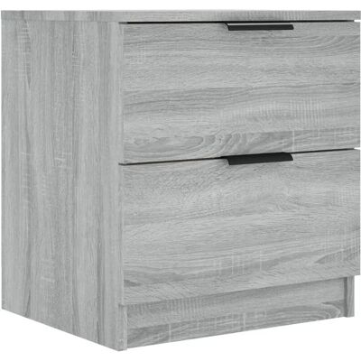 vidaXL Nachttische 2 Stück Grau Sonoma Mehrschicht Holz - Nachttische vidaXL Nachttische 2 Stück Grau Sonoma Mehrschicht Holz - Nachttische