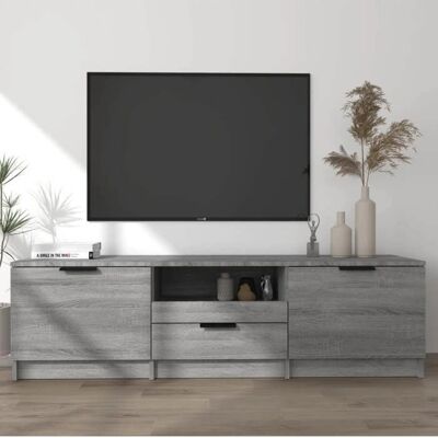 vidaXL Graues Sonoma TV-Schrank - Konstruktionsträ - Modernes Wohnzimmer vidaXL Graues Sonoma TV-Schrank - Konstruktionsträ - Modernes Wohnzimmer