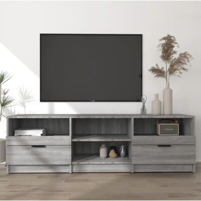 vidaXL Meuble TV Gris Sonoma - Bois Contrecollé - Centre de Divertissement - Publicité vidaXL Meuble TV Gris Sonoma - Bois Contrecollé - Centre de Divertissement - Publicité