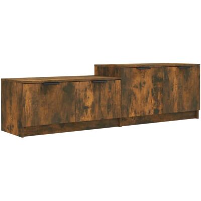 vidaXL Meuble TV Chêne Fumé - Moderne, Rangement en Bois Stratifié - 158,5x36x45 cm - Publicité vidaXL Meuble TV Chêne Fumé - Moderne, Rangement en Bois Stratifié - 158,5x36x45 cm - Publicité